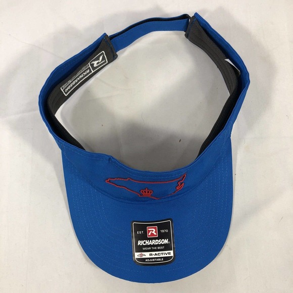 NORTH CAROLINA SHAPE RICHARDSON VISOR HAT CAP NEW BLUE RED ONE SIZE FITS MOST - Picture 6 of 10